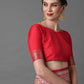 Mitera Red & Silver-Coloured Ethnic Motifs Zari Woven Design Silk Blend Banarasi Saree | Swadesiicart