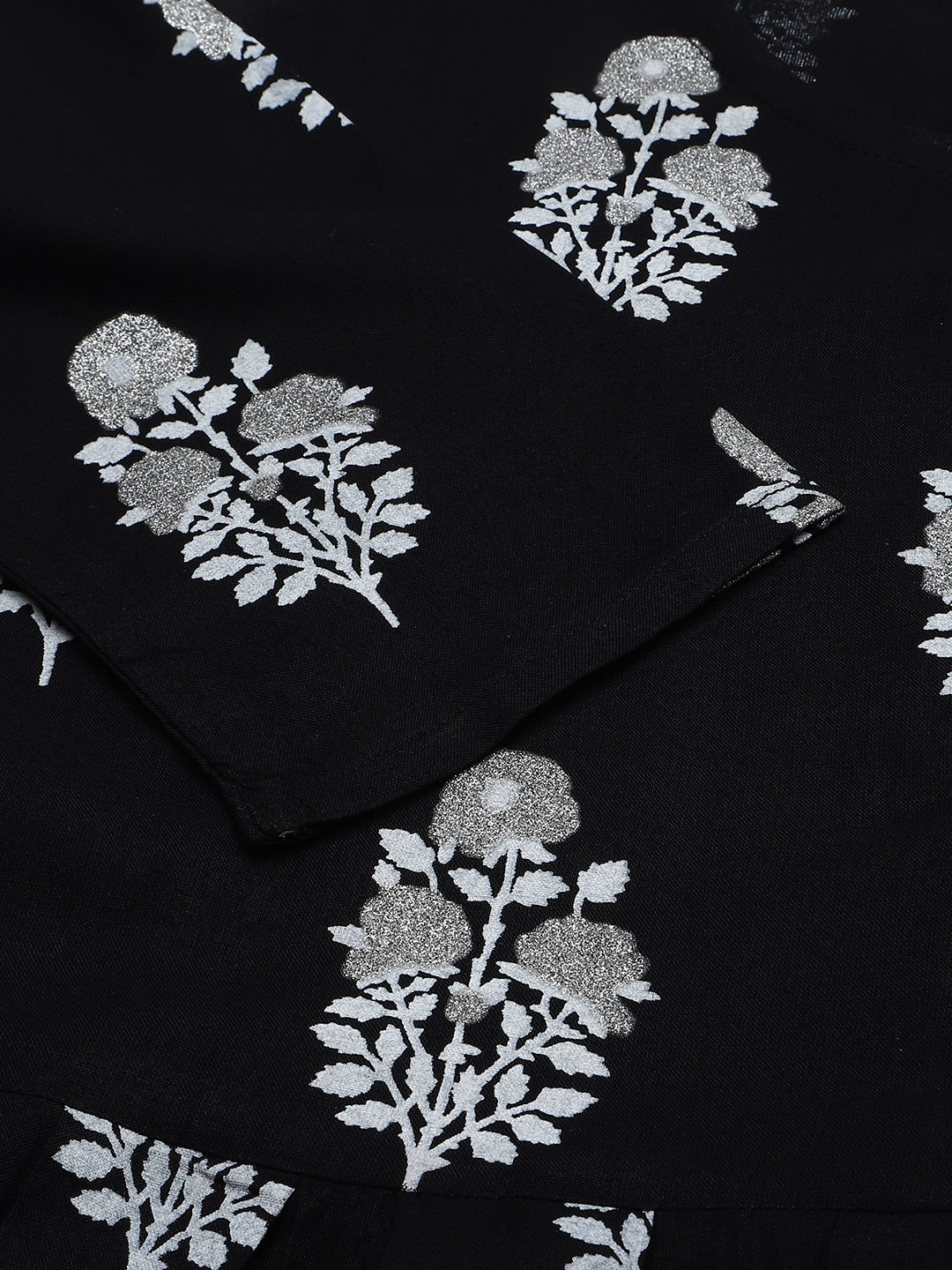 Kalini Women Black Ethnic Motifs Printed Kurta with Sharara | Swadesiicart