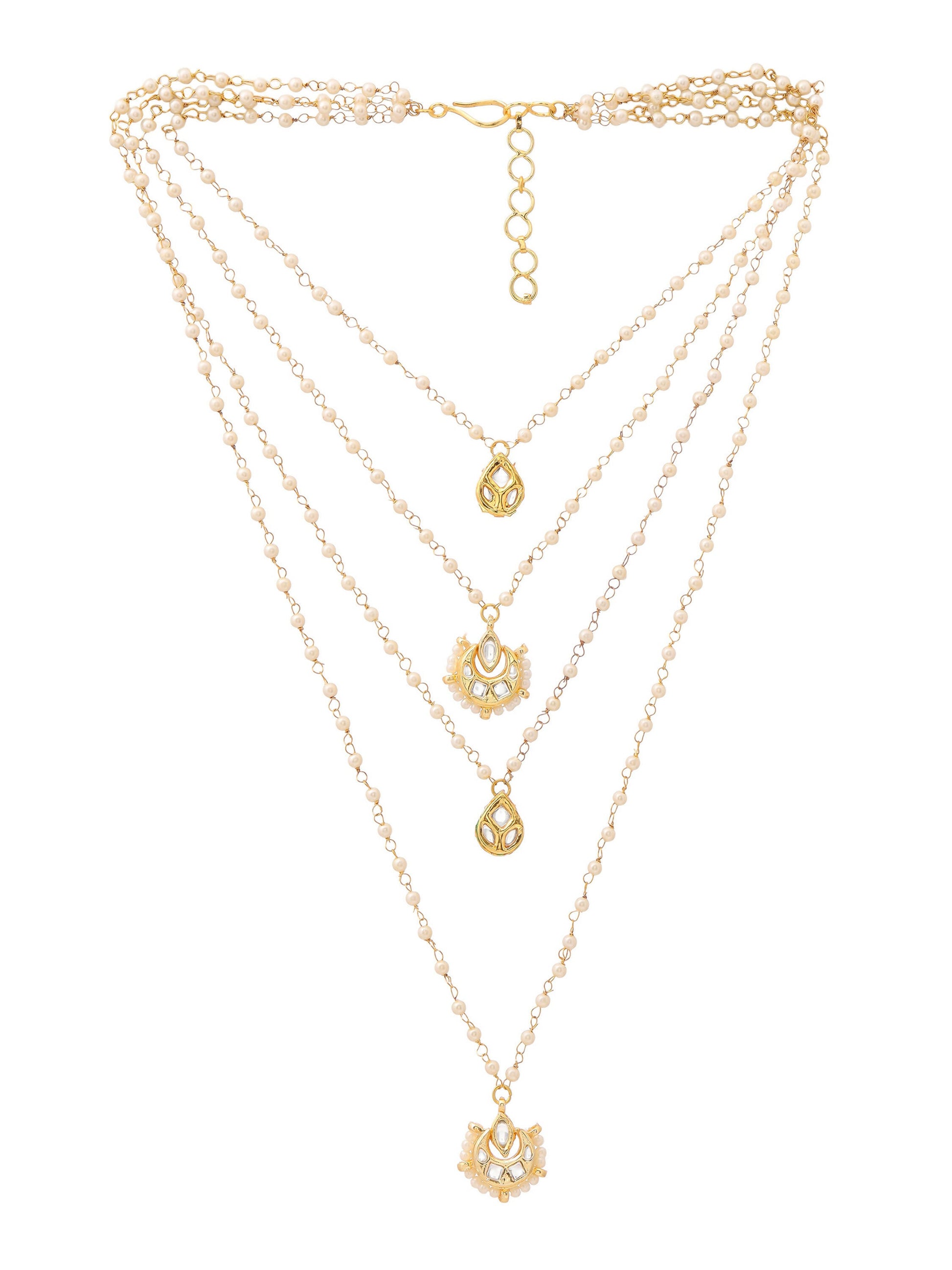 Ruby Raang Gold Kundan Layered Necklace | Swadesiicart