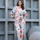 Women's Partywear Designer White & Multi Muslin co-ord set - Stylishta - Swadesiicart
