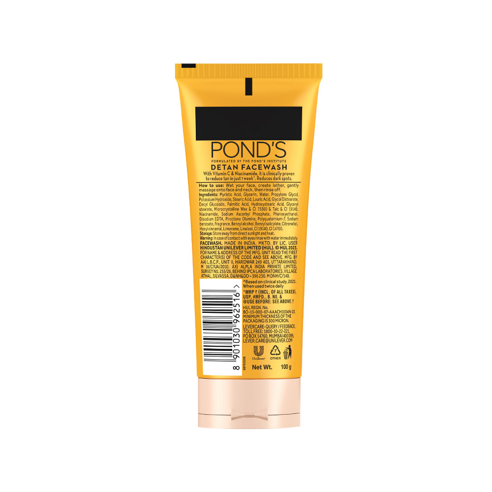 Ponds Detan Facewash with Vitamin C & Niacinamide - Swadesiicart