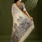 Vishnu Weaves Women's Black Muga Cotton Thread Woven Saree with Blouse - Swadesiicart