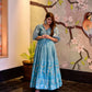 Casual Designer Sky Cotton Silk Gown - Anbazaar