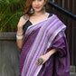 Beatitude Lavender Cotton Jacqaurd Border Tangail Handloom Saree