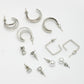 NVR Women's Set of 6 Silver-Plated Contemporary Half Hoop Earrings | Swadesiicart