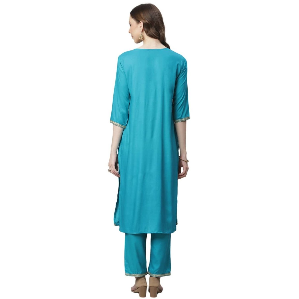 Anubhutee Women's Blue Kurta Set | Swadesiicart