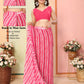 Pink Georgette Designer Printed Ready To Wear Saree - Elite | Swadesiicart