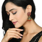 Mominos Fashion Joharkamal Kundan work Jhumka with Red Beads - Swadesiicart