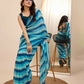 Blue Georgette Designer Printed Ready To Wear Saree - Ibiza | Swadesiicart