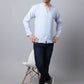 Even Apparels Men's Blue Pure Cotton Round Neck Slit Kurta | Swadesiicart