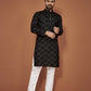 Anaita Black Embroidered Cotton Straight Kurta