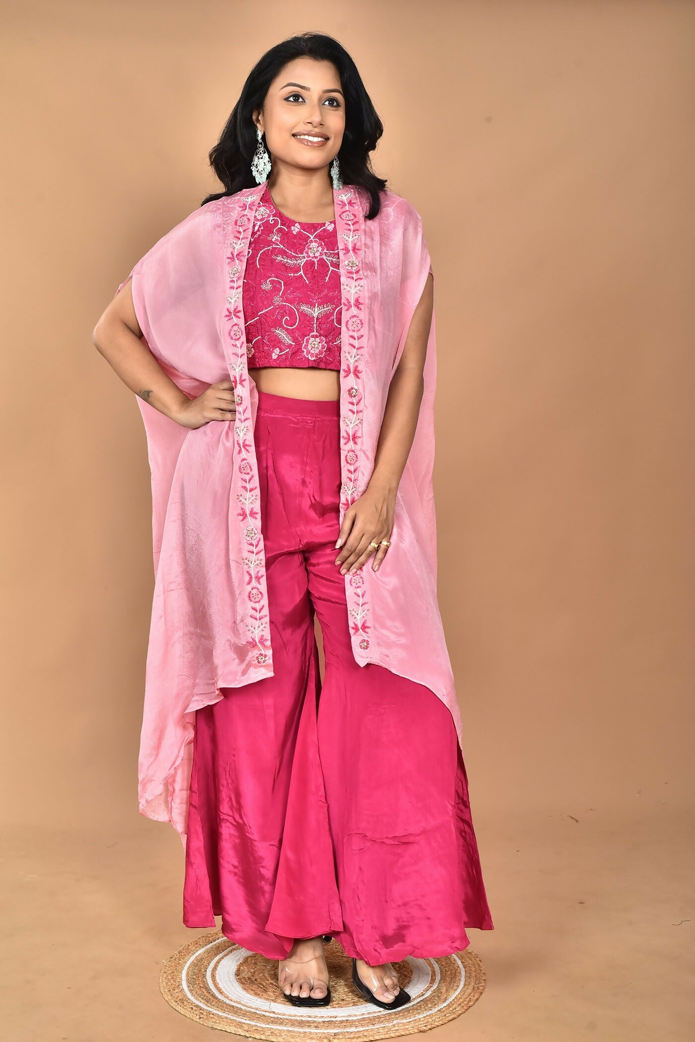 Morchari Women Hand Embroidery Crop Top-Rani - Swadesiicart