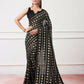 Black Georgette Sequance Embroidery Work Saree with Unstitched Blouse - Vandini