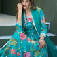 Anaita Blue Tabby Silk Readymade Anarkali Suit with Embroidery Thread & Sequence Work