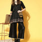 Ahalyaa Women Black Colour Poly Silk Copper Printed Top Palazzo Set | Swadesiicart