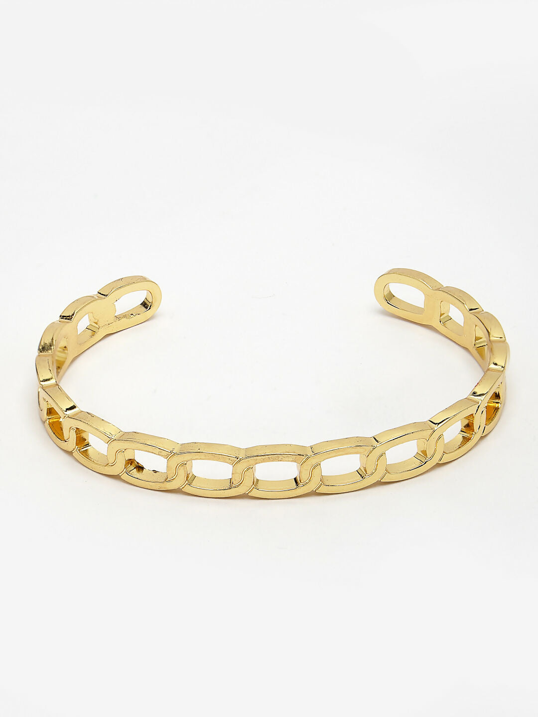 NVR Men's Gold-Polished Metal Cuff Bracelet - Swadesiicart