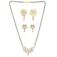 AanyaCentric Gold-Polished Mangalsutra with Pendant, 2 Pair Earrings
