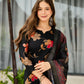 The52 Black Women's Gorgeous Printed Silk Blend Fabric Straight Kurta, Pant and Dupatta Set - Swadesiicart