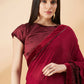 Maroon Lycra Embossed Fancy Velvet, Sequins Embroidery, Frill Details Saree - Norita Hit Design - Swadesiicart