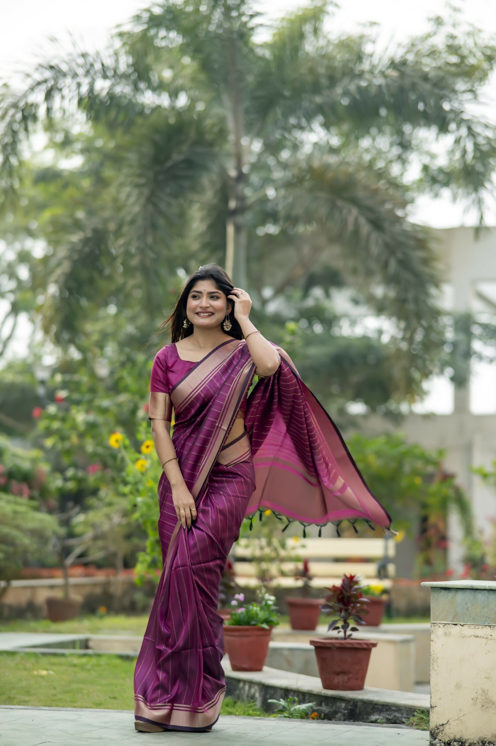 Vishnu Weaves Women's Rani Raw Silk Saree with Blouse - Swadesiicart