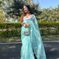 Vamsee Sky Blue Organza Saree - Swadesiicart