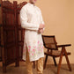Cream Cotton Printed Chikankari Embroidery Work Kurta - Mahotsav | Swadesiicart