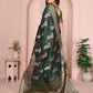 Aastha Fashion Dark Green Soft Organza Silk Weaving Saree