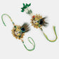 NVR Women & Men Set of 2 Green Radha Krishna Beaded Bhaiya Bhabhi Rakhi With Roli Chawal | Swadesiicart