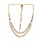 Double Layered Kundan and American Diamond Neckpiece (Gold) - Ruby Raang | Swadesiicart