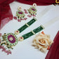 Jewel City Emerald Green Kundan Crystal Maharani Har Long Set - Luxurious Traditional Indian Jewelry | Swadesiicart