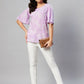 Miravan Women's Lavender-Coloured Bell Sleeve Floral Print Kurti - Swadesiicart