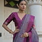 Vishnu Weaves Women's Grey Raw Silk Saree with Blouse - Swadesiicart