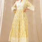 Juniper Womens Limeyellow Cambric Printed Tiered Dress With Flared Sleeve | Swadesiicart
