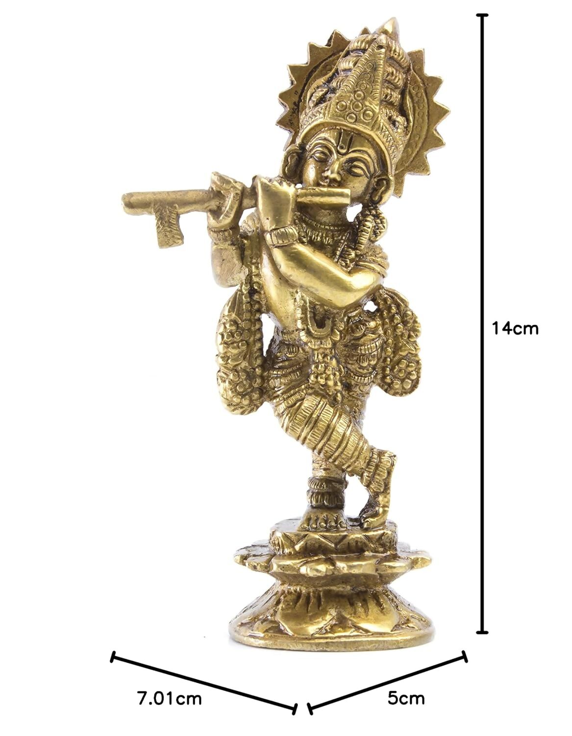 Mohan Joder Beautiful Elegant Brass Lord Krishna Statue - Swadesiicart