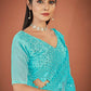 Vamsee Sky Blue Georgette Designer Saree - Swadesiicart