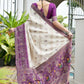 Vishnu Weaves Women's Wine Banarasi Silk Patola Zari Woven Saree with Blouse - Swadesiicart