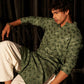 Green viscose Chikankari Embroidery Work Men's Traditional Kurta Set - Mahotsav | Swadesiicart