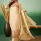 Light Orange Georgette Handwork Unstitched Dress Material - Hanika | Swadesiicart