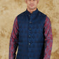 Bluesaanchi Men's Jacquard Rose Red With White Waistcoat | Swadesiicart