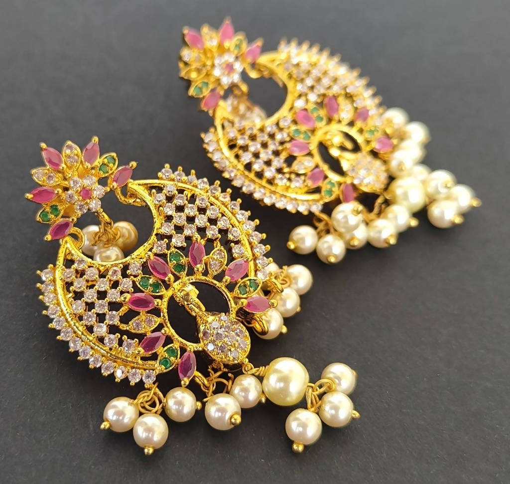 Multicolor AD Designer Earrings - Mokshi Collections