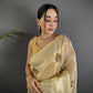 Joban Fashion Light Yellow Handloom Banarasi Organza Silk Khatali Butta Work Saree | Swadesiicart