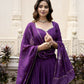 Lorenvalley Purple Pure Chanderi Plain With Zari Weaving Work Border Lehenga Choli | Swadesiicart