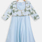 Ahalyaa Blue Poly Silk A-Line Girl's Kurta | Swadesiicart