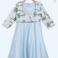 Ahalyaa Blue Poly Silk A-Line Girl's Kurta | Swadesiicart
