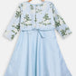 Ahalyaa Blue Poly Silk A-Line Girl's Kurta | Swadesiicart