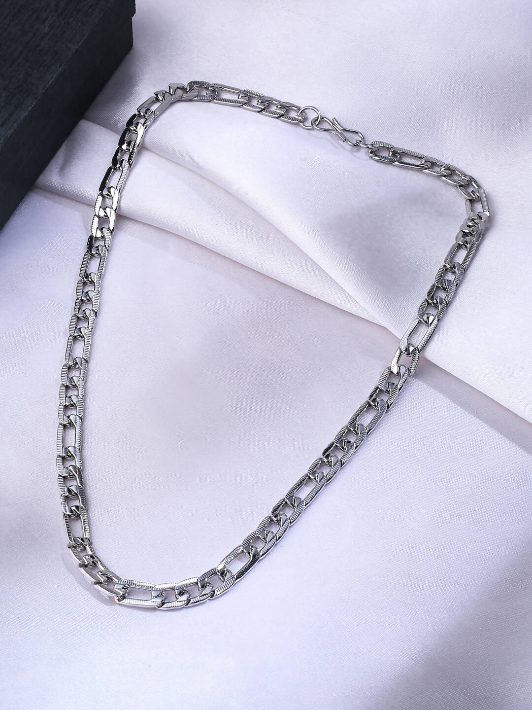 NVR Men Rhodium-Plated Stainless Steel Bohemian Chain | Swadesiicart