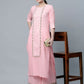 Ahalyaa Women's Baby Pink Pure Cotton Printed Kurta Palazzo Set | Swadesiicart