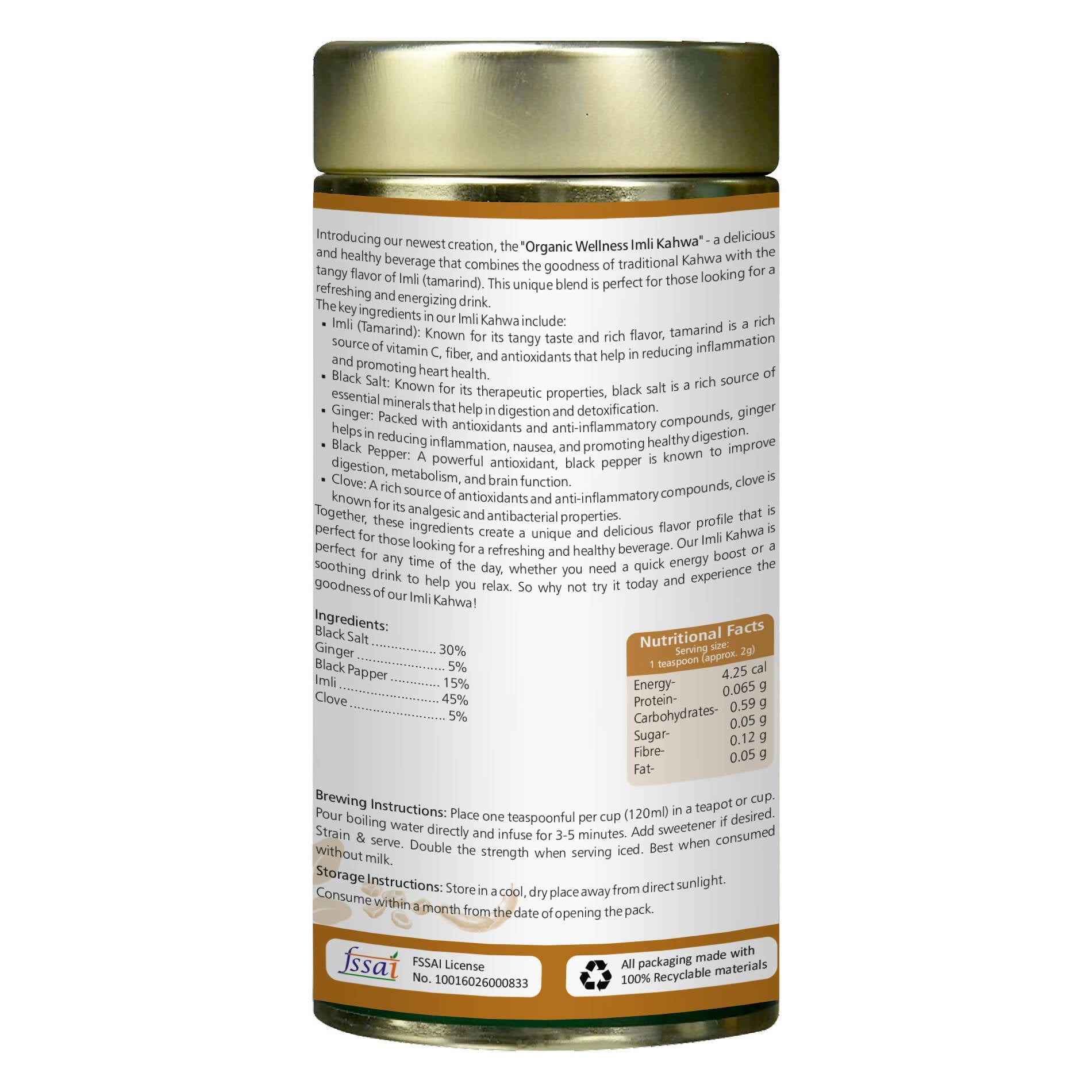 Organic Wellness Imli Kahva (A Tangy Digestive ) - Swadesiicart