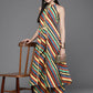 Ahalyaa Women Striped High Slit Kurta with Palazzos - Green Color | Swadesiicart