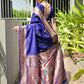 Vishnu Weaves Women's Royal Paithani Silk Zari Woven Saree with Blouse - Swadesiicart